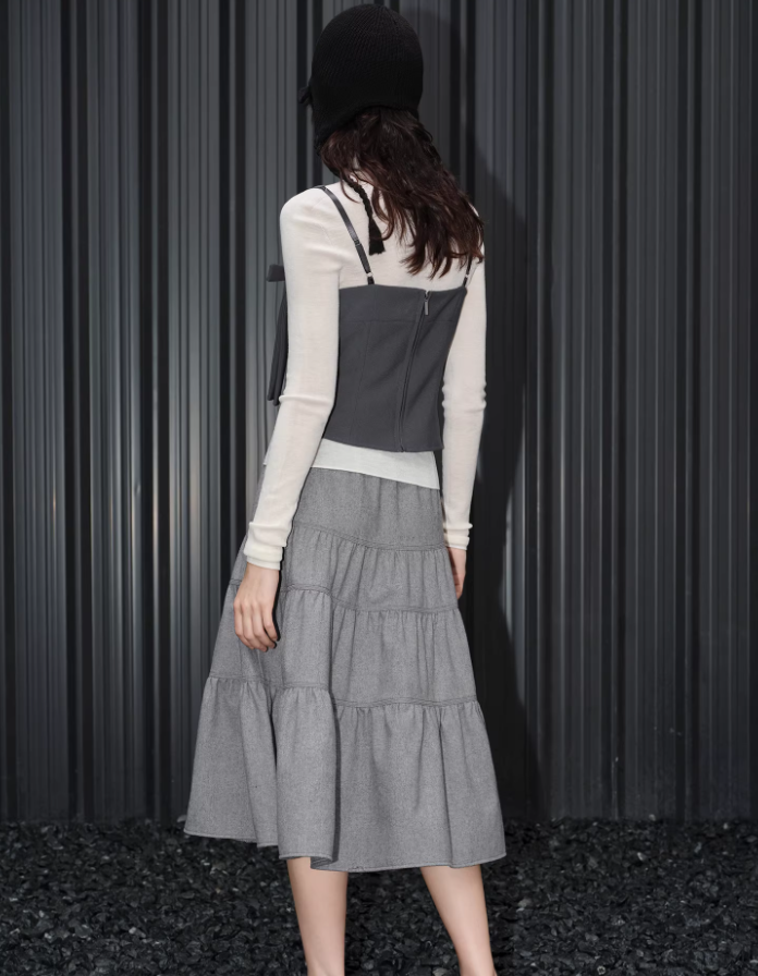 Grey Poise Bow Cami