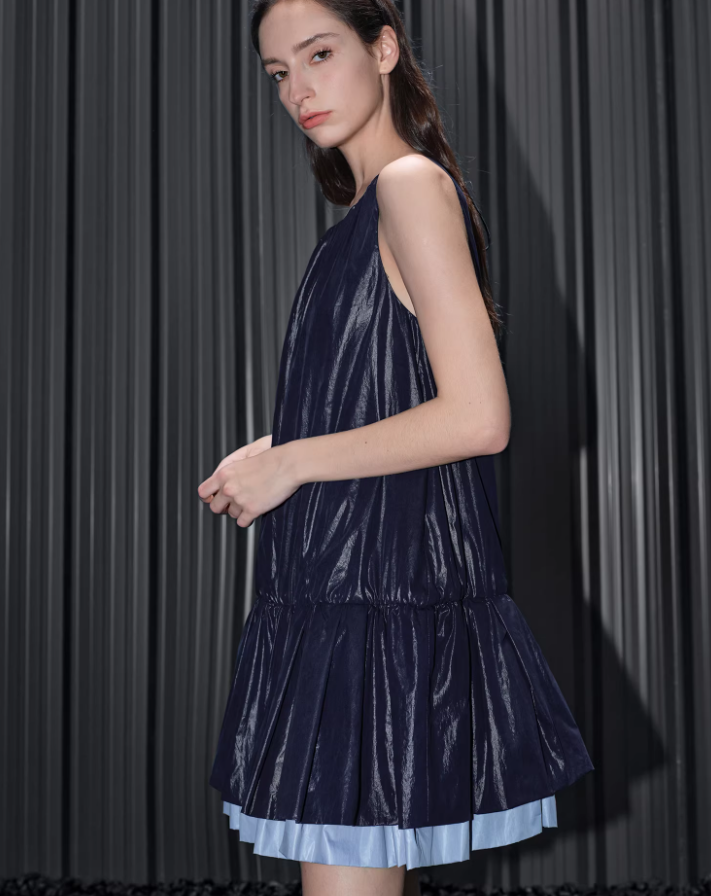 Midnight Sheen Sleeveless Dress