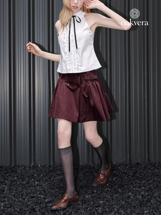 Bordeaux Charm Mini Skirt