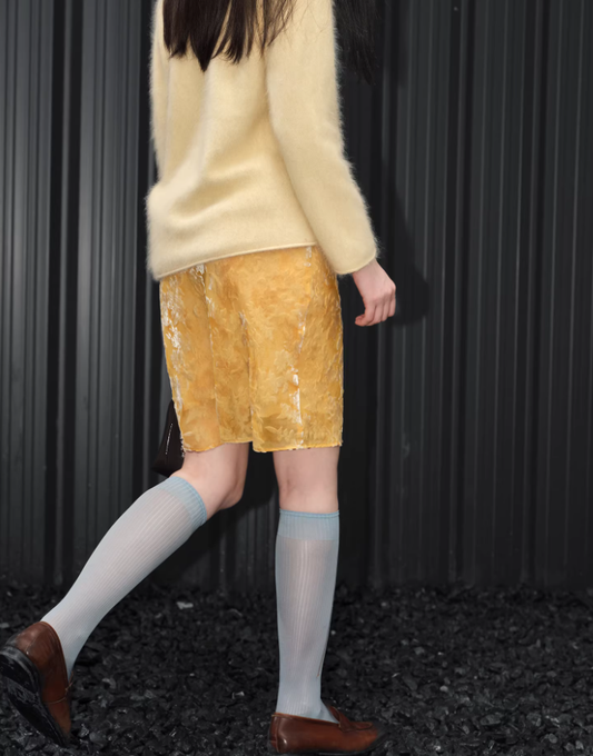 Golden Flock Mini Skirt