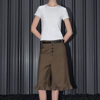 Ruffle Ease Cropped Pants