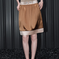 Khaki Lantern Midi Skirt