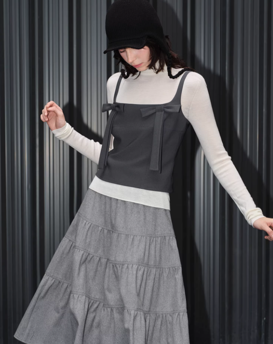 Grey Poise Bow Cami