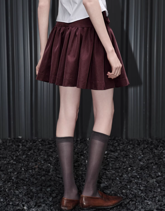 Bordeaux Charm Mini Skirt