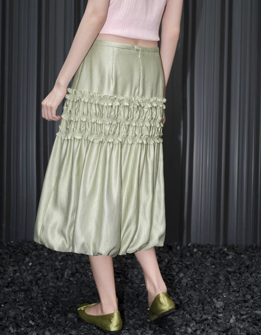 Gloss Petal Midi Skirt