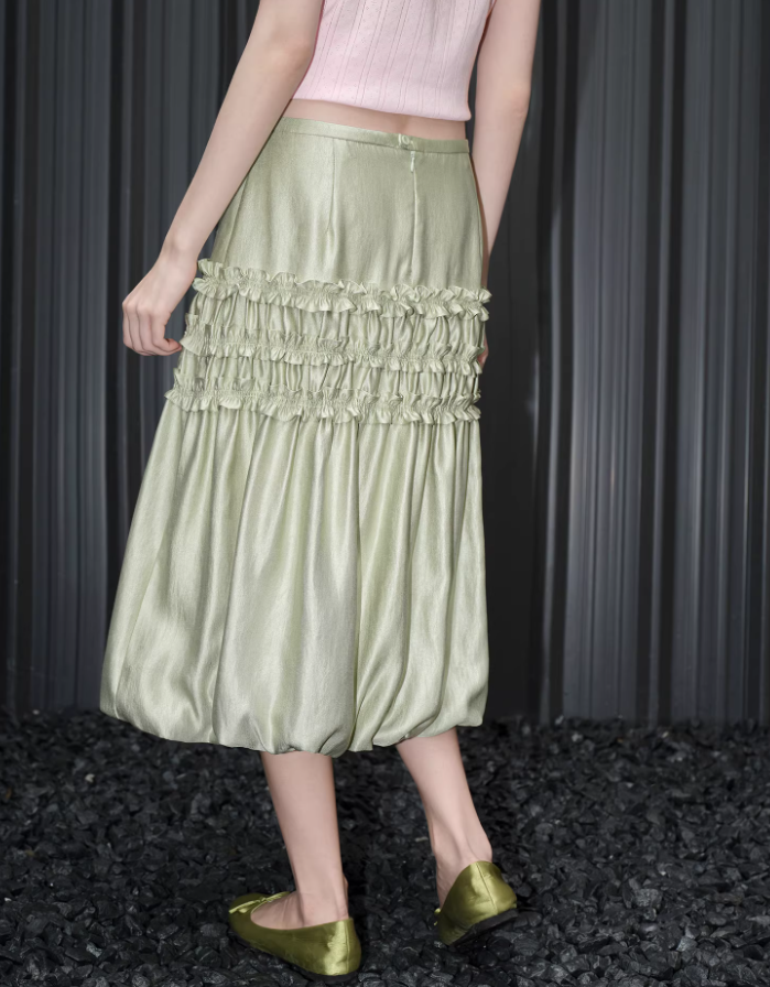 Gloss Petal Midi Skirt