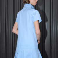 Sky Pleat Mini Dress