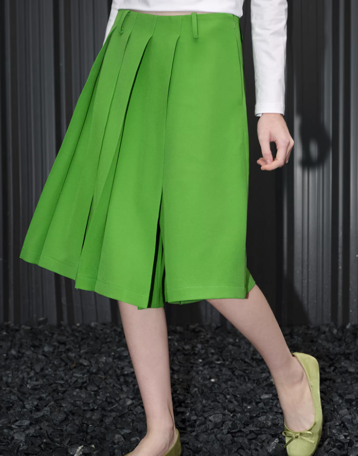 Pleat Flow Culotte Pants