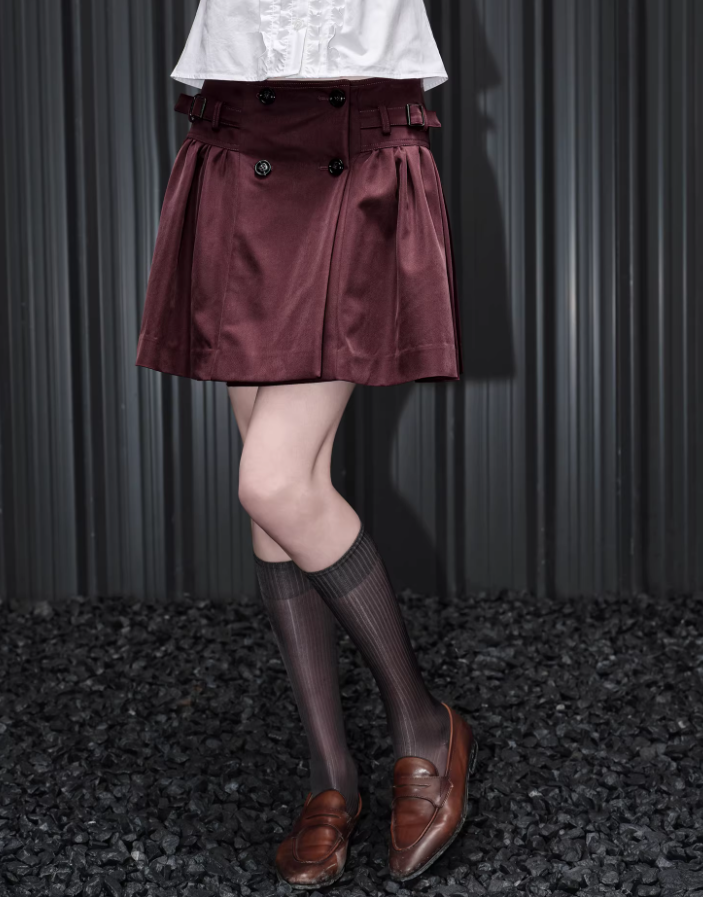 Bordeaux Charm Mini Skirt