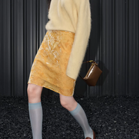 Golden Flock Mini Skirt